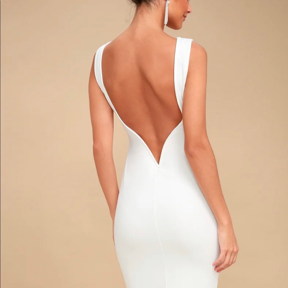 White lulus backless dress